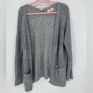 Pinque Gray Open-Knit Women's Sweater Size XL